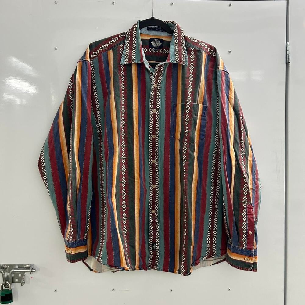 VTG Dockers multicoloured striped button up shirt Size L